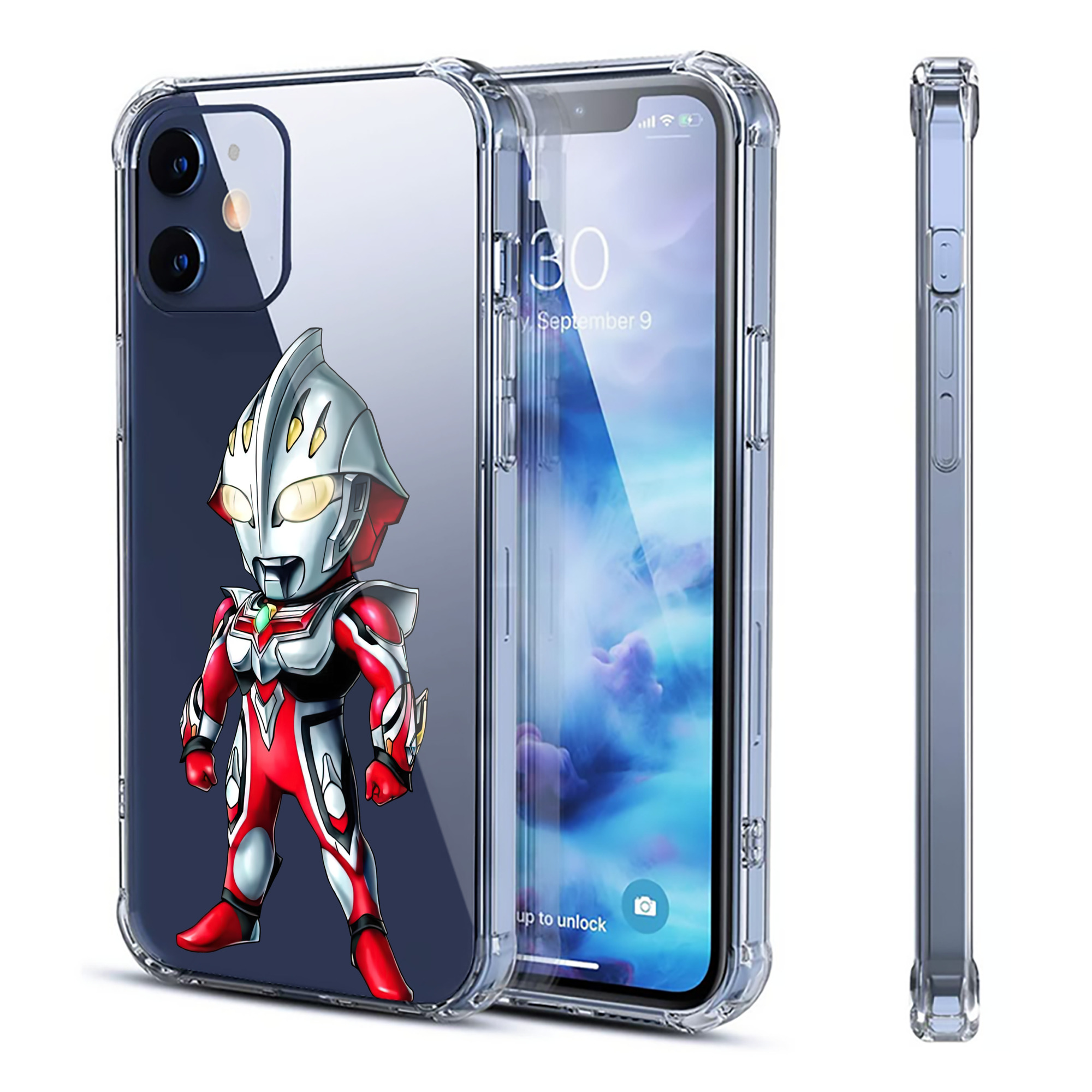 （画像用） ウルトラマン Ultraman 【iPhone 12シリーズ対応】透明スマホケース（クリアソフトケース）